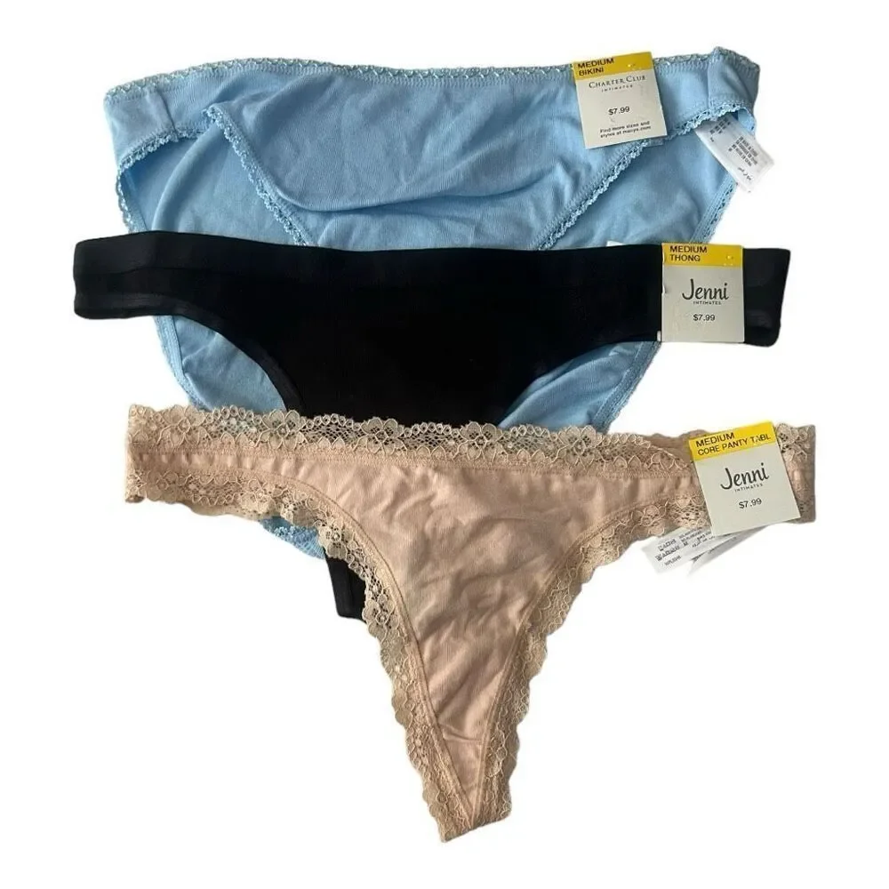 Jenni Thongs/Bikini 3 Pieces Sz M